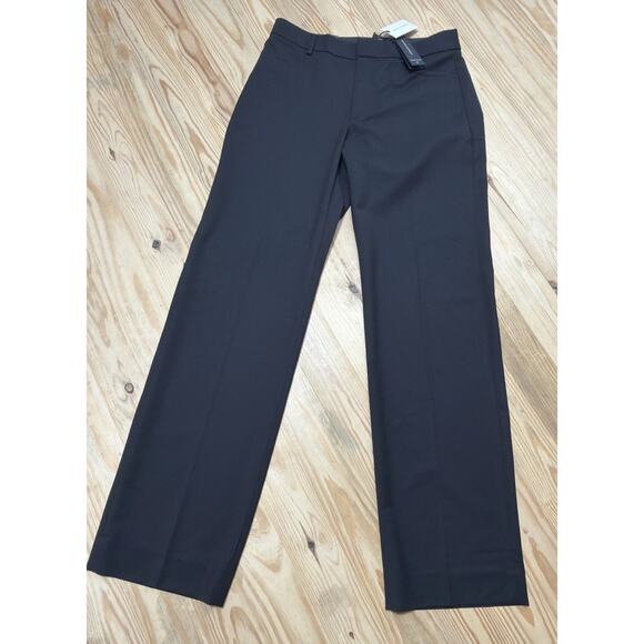 NWT Banana Republic High Rise Modern Straight Pant Black Italian Wool Size 6 - Picture 2 of 10